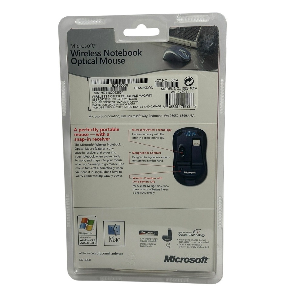 Microsoft Wireless‎ Notebook Optical Mouse Model 1023 For Notebook - Picture 2 of 5
